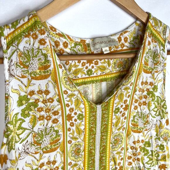 Cynthia Rowley Floral Ruffle Hem Tank Top XS - Picture 3 of 8